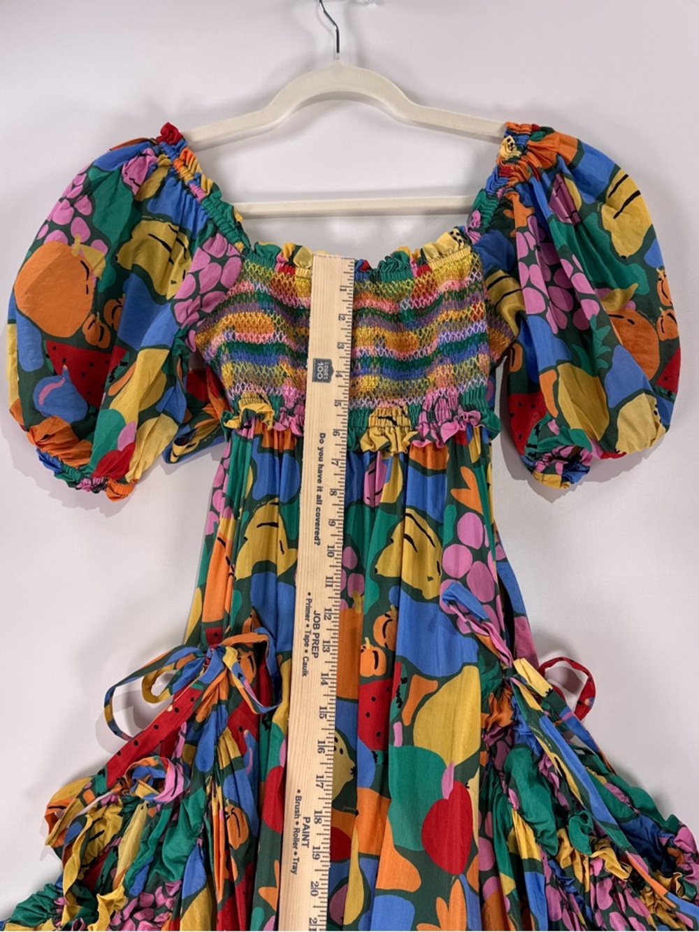 Farm Rio Fruit Print Smocked Cutout Maxi Dress M Multi - Picture 10 of 10